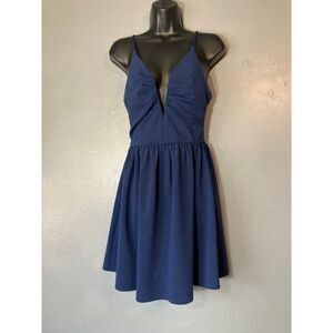 Trac blue sleeveless vneck mini dress